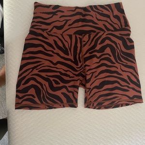 Fabletics tiger print bike shorts